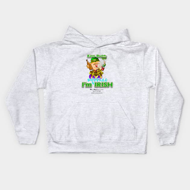 Kiss But... I'm Buffalo Irish Kids Hoodie by McCullagh Art